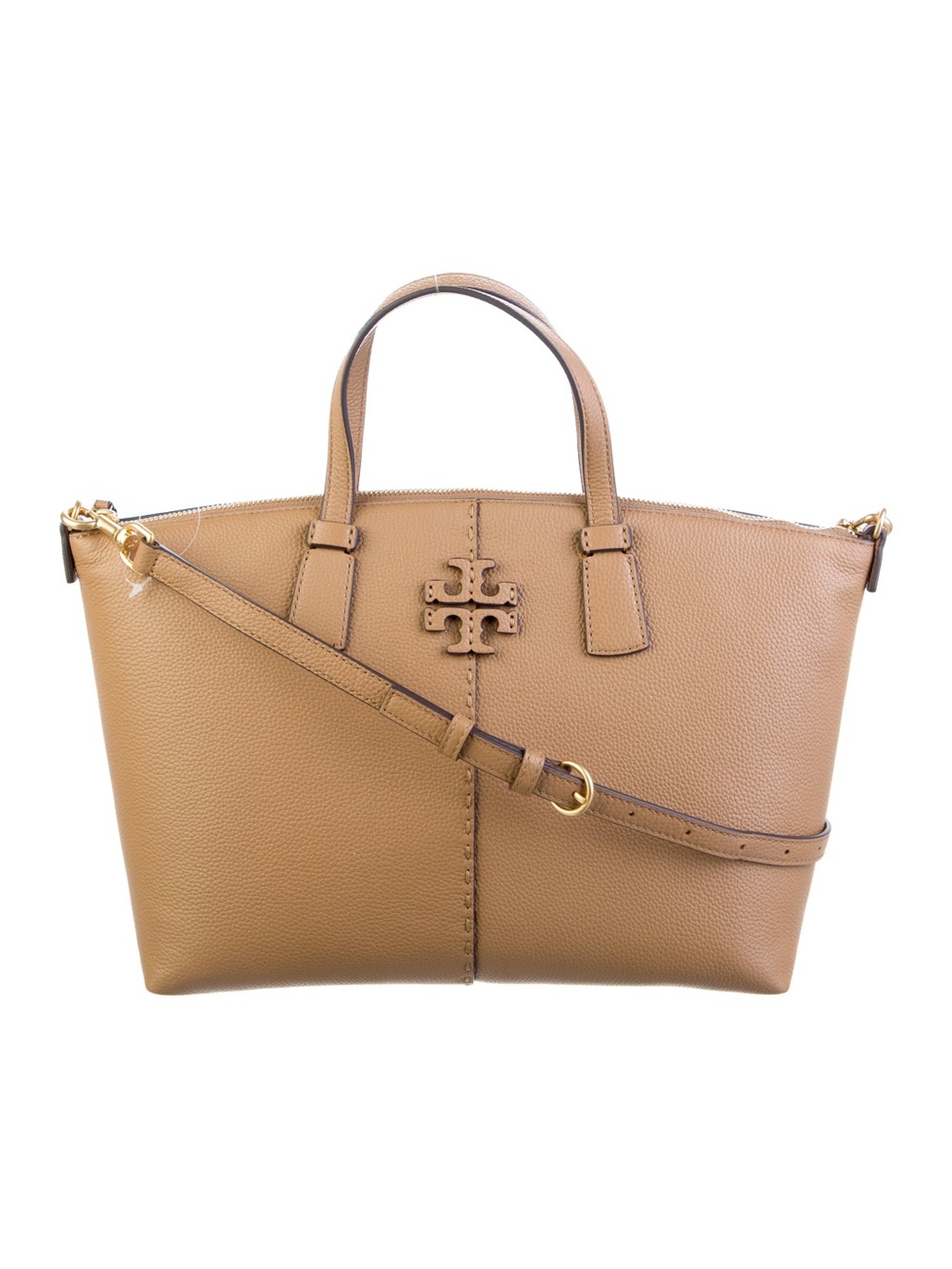 Tory Burch McGraw Top-Zip Satchel in Tiramisu